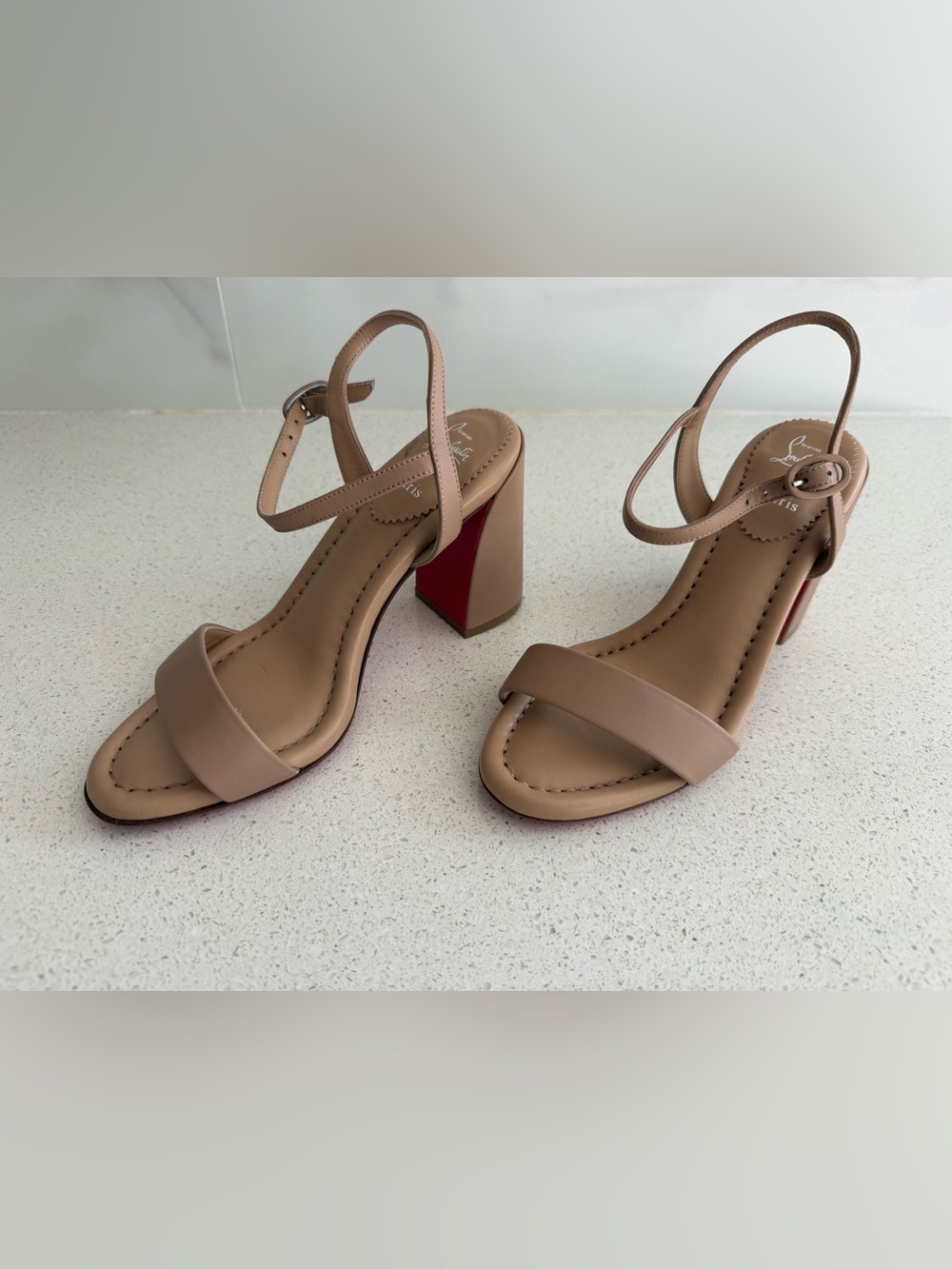 Christian Louboutin 85mm Miss Jane Ankle-Strap Sandals EU 36 US 6 Nude - Picture 7 of 10